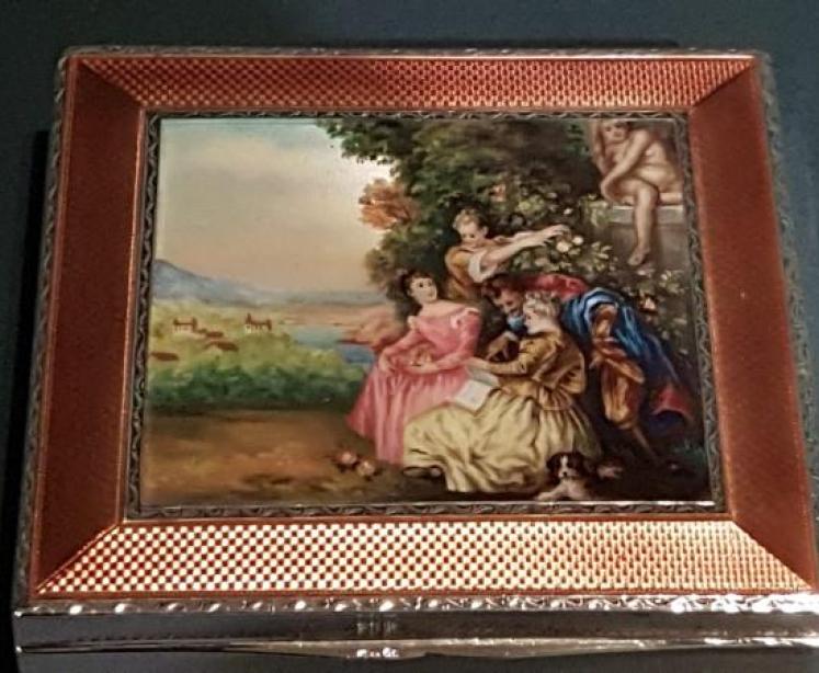 Superb Matching Pair of Antique Silver and Enamel Boxes - Image 6