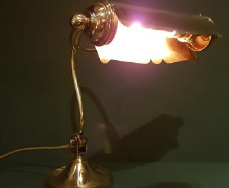 1920's Solid Brass Adjustable Desk Lamp - Image 6