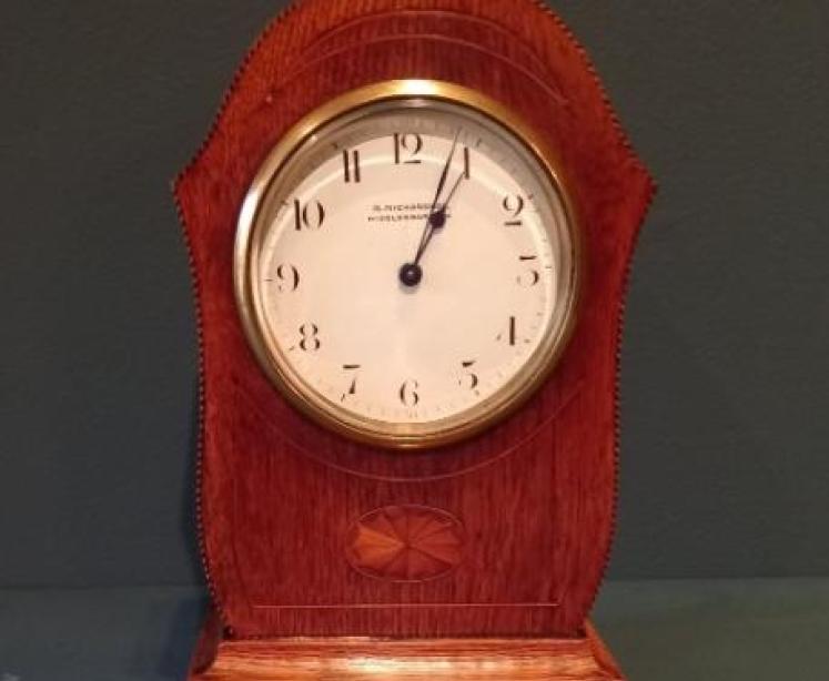 Antique Sheraton Inlaid Middlesborough Mantel Clock - Image 1