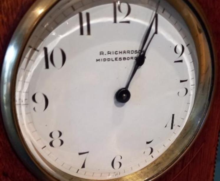 Antique Sheraton Inlaid Middlesborough Mantel Clock - Image 2