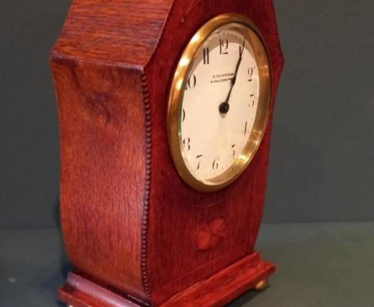 Antique Sheraton Inlaid Middlesborough Mantel Clock - Image 6