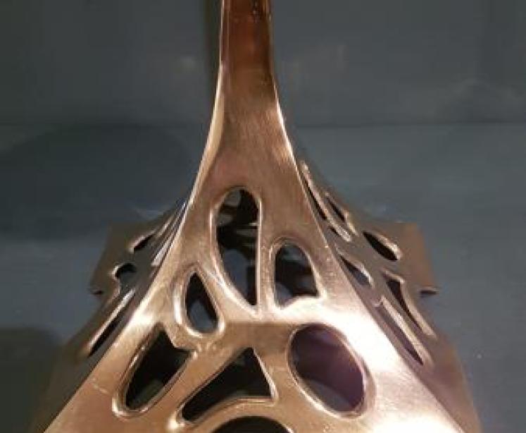 Pair of Solid Brass Art Nouveau Candlesticks - Image 5