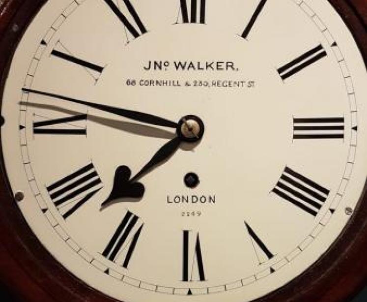 Antique London 8" Dial Fusee Wall Clock - Image 2