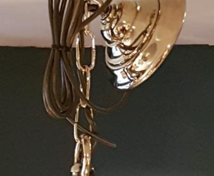 Large Edwardian Cast Brass 8 Arm Chandelier - Image 4