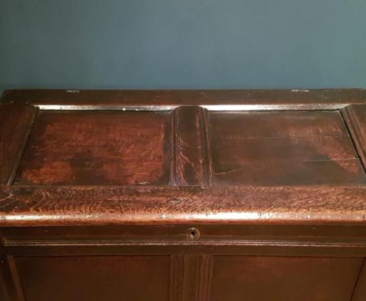 Period Oak Two Panel Coffer - Image 5