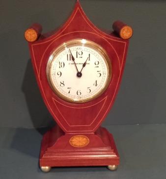 Superb Antique Inlaid Pateras Top Mantel Clock