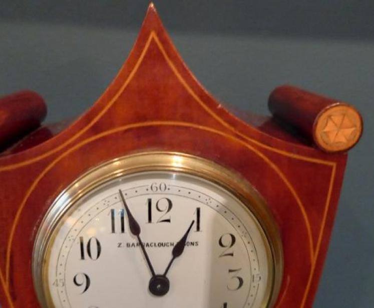 Superb Antique Inlaid Pateras Top Mantel Clock - Image 2