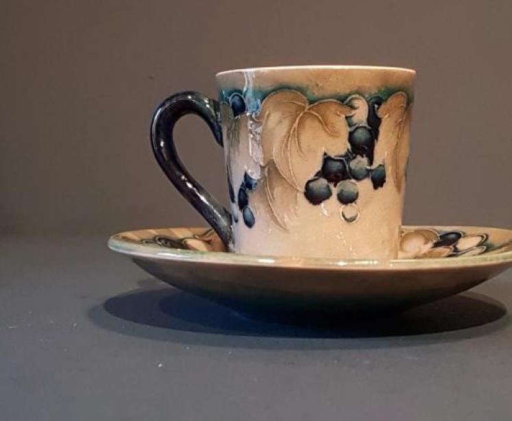 Moorcroft Leaf and Berries Coffee Can and Saucer - Image 2