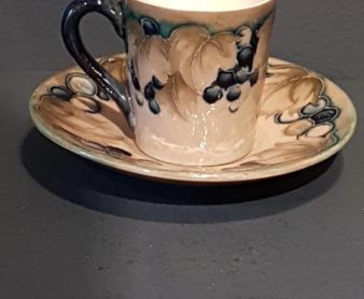 Moorcroft Leaf and Berries Coffee Can and Saucer - Image 7