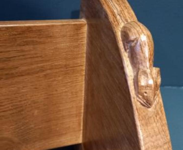 Mouseman Oak Book Rack - Image 3