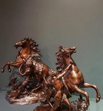 Superb Pair of C.19th Bronze Marley Horses