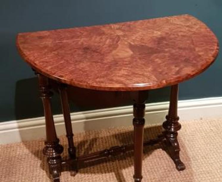 Quality Victorian Burr Walnut Sutherland Table - Image 3