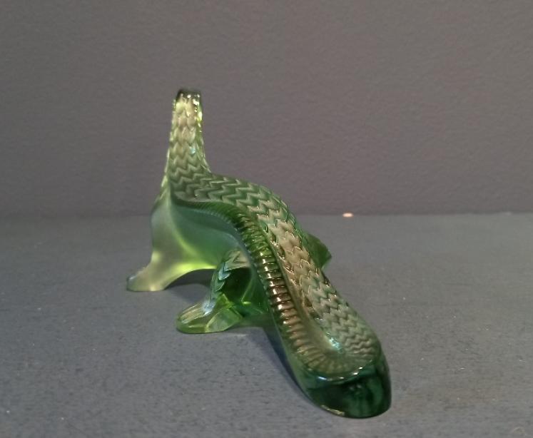 Lalique Green Opalescent Lizard - Image 3