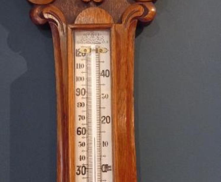 Antique Polished Oak Sunderland Banjo Barometer - Image 4