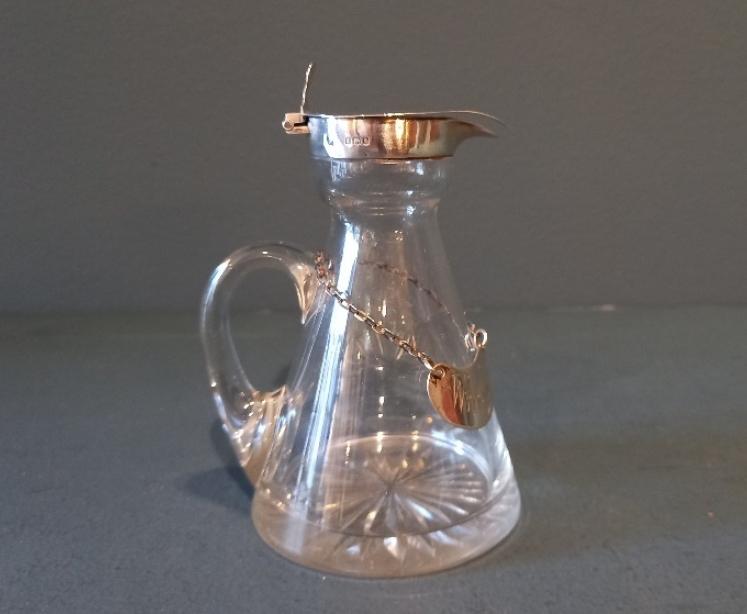 Edwardian Silver Whisky Noggin Decanter & Label - Image 1