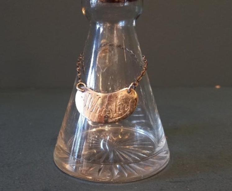 Edwardian Silver Whisky Noggin Decanter & Label - Image 3