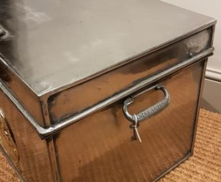 Antique Milner's Polished Steel Safe Box - Image 3