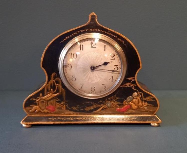 Antique Chinoiserie Oriental Mantel Clock - Image 1