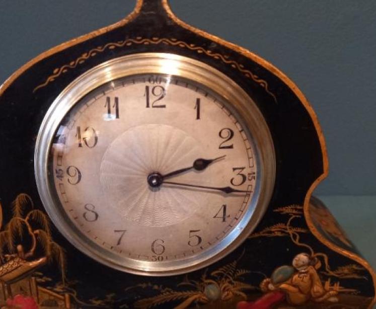 Antique Chinoiserie Oriental Mantel Clock - Image 4