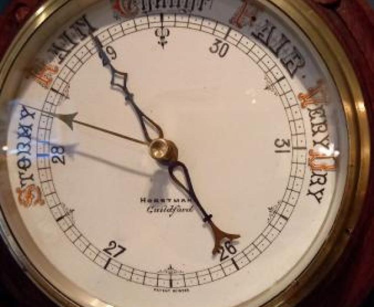 Victorian Mahogany Porcelain Dial Barometer - Image 2