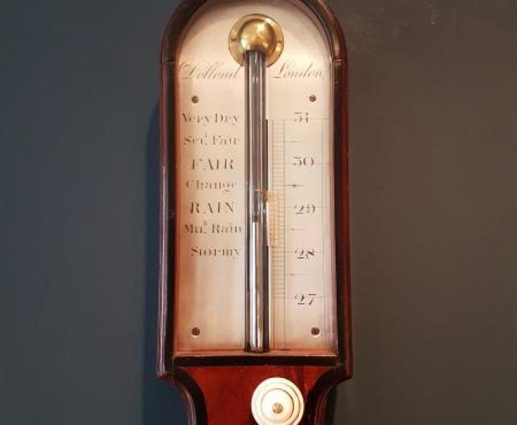 Regency Flame Mahogany Dolland of London Stick Barometer - Image 5