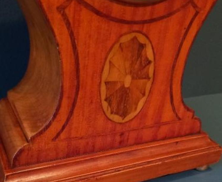 Antique Mahogany & Satinwood Sheraton Inlaid Mantel Clock - Image 3
