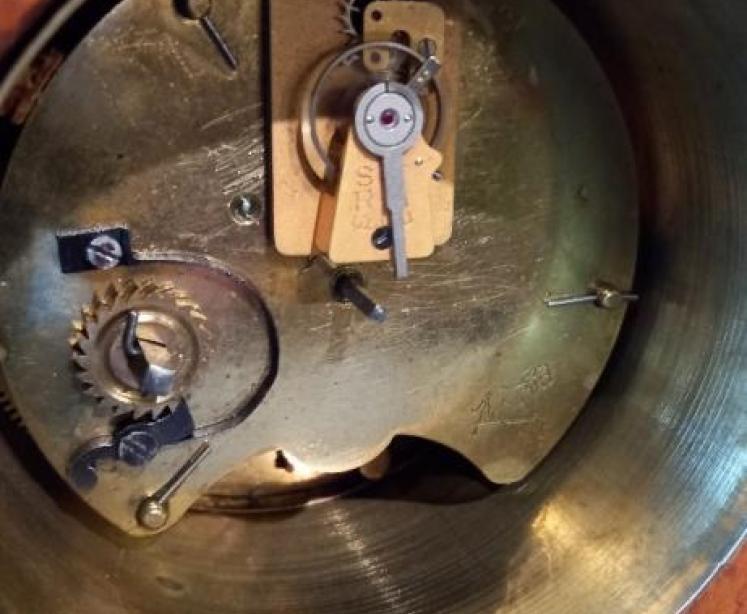 Antique Mahogany & Satinwood Sheraton Inlaid Mantel Clock - Image 5