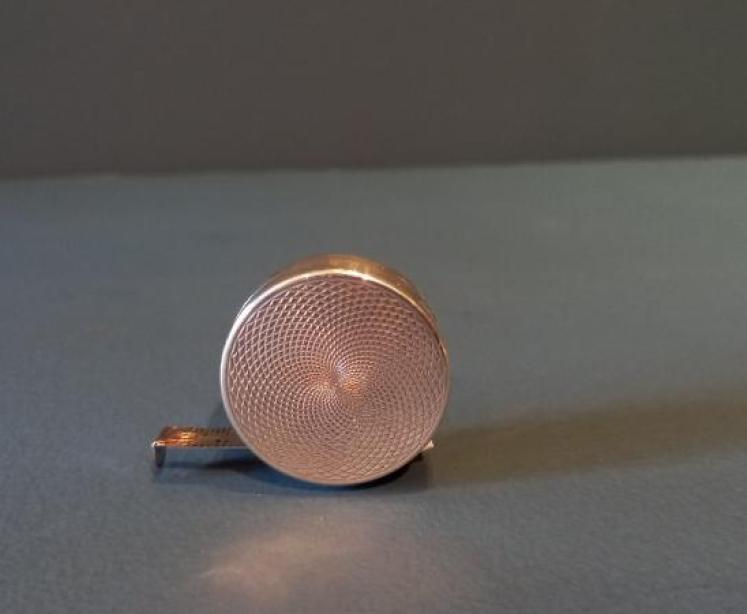 Art Deco Silver Engine Turned Tape Measure - Image 1