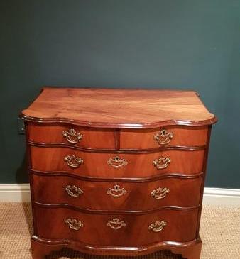Fine George II Period Walnut Ribbon Fronted Chest