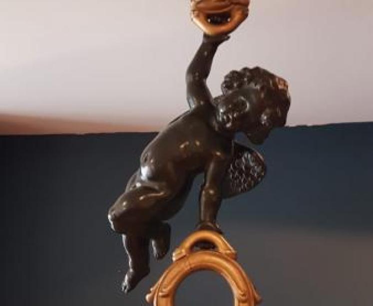 Superb Large Bronze and Ormalu Pendant Light - Image 2