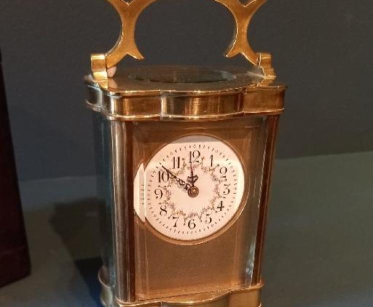 Fine Antique Serpentine Shaped Carriage Clock in Case - Image 1