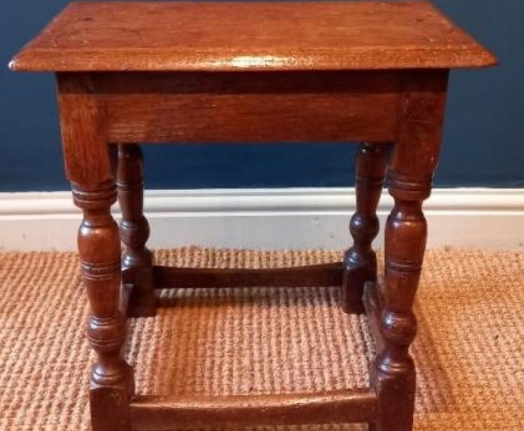 George I Style Oak Joint Stool - Image 6