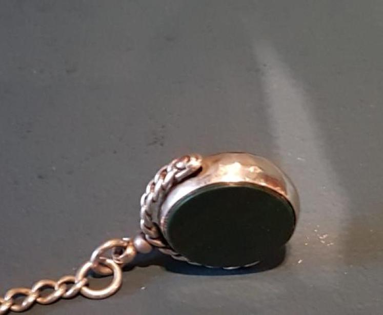 Victorian Silver Watch Chain and Fob - Image 4