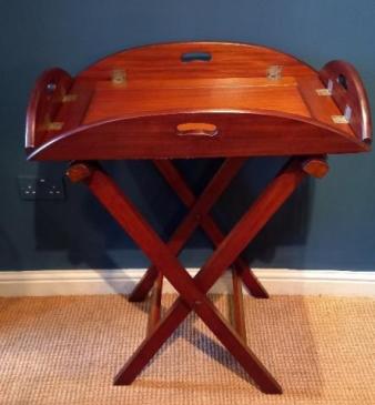 Mid Victorian Mahogany Butler's Tray on Stand