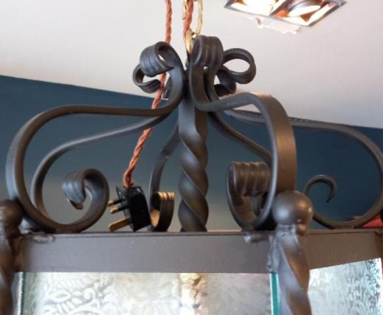 Wrought Iron Hexagonal Hanging Lantern - Image 2