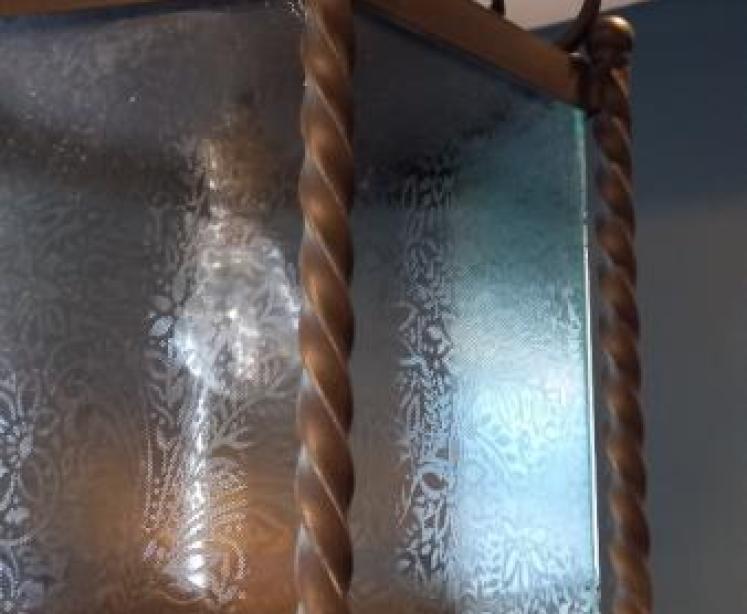 Wrought Iron Hexagonal Hanging Lantern - Image 3