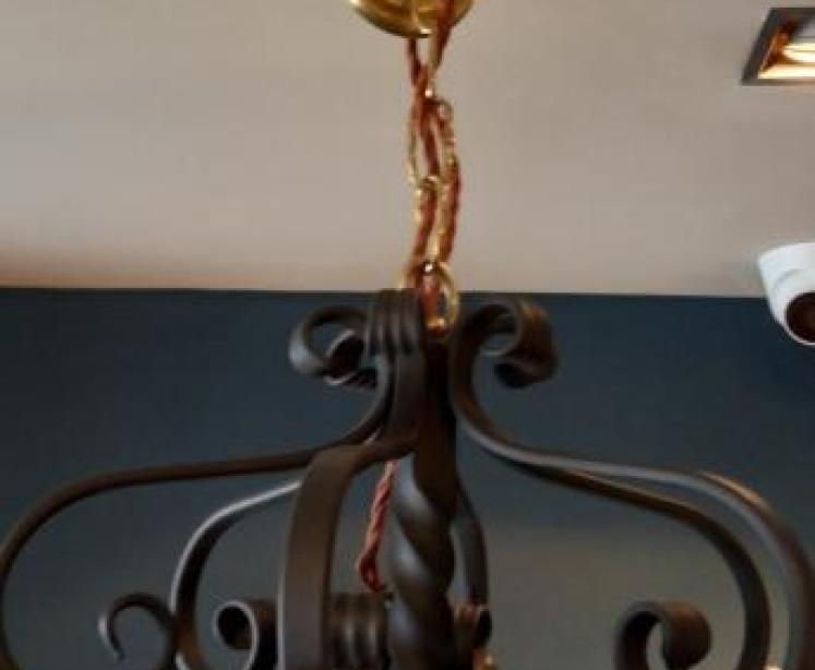 Wrought Iron Hexagonal Hanging Lantern - Image 4