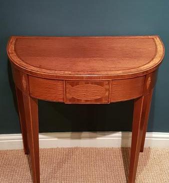 Small George III Period Fiddle Back Mahogany Side Table