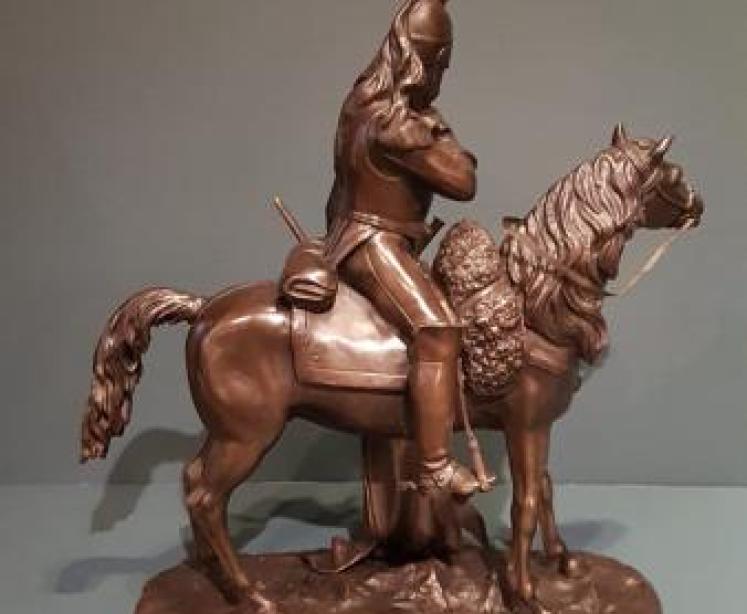 Victorian Bronze Cuirassier on Horseback - Image 2