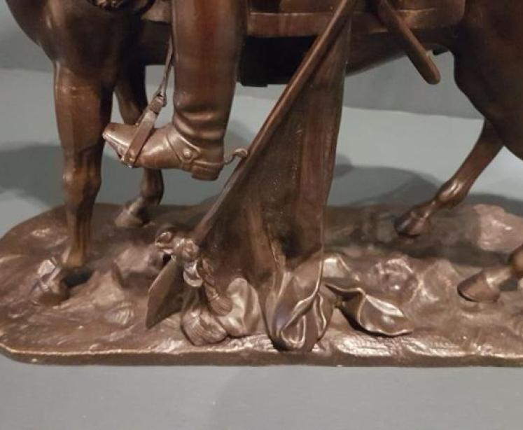Victorian Bronze Cuirassier on Horseback - Image 5