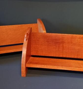 Pair of Mouseman Adzed Oak Book Racks
