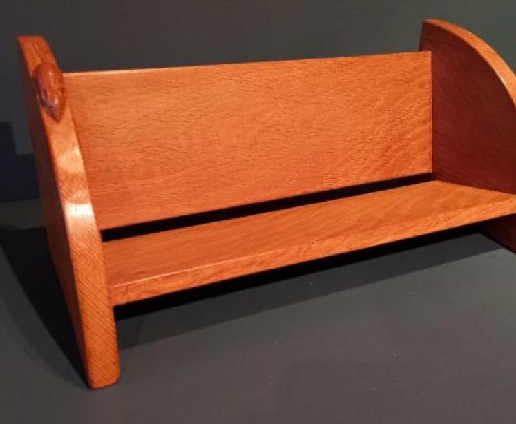 Pair of Mouseman Adzed Oak Book Racks - Image 4