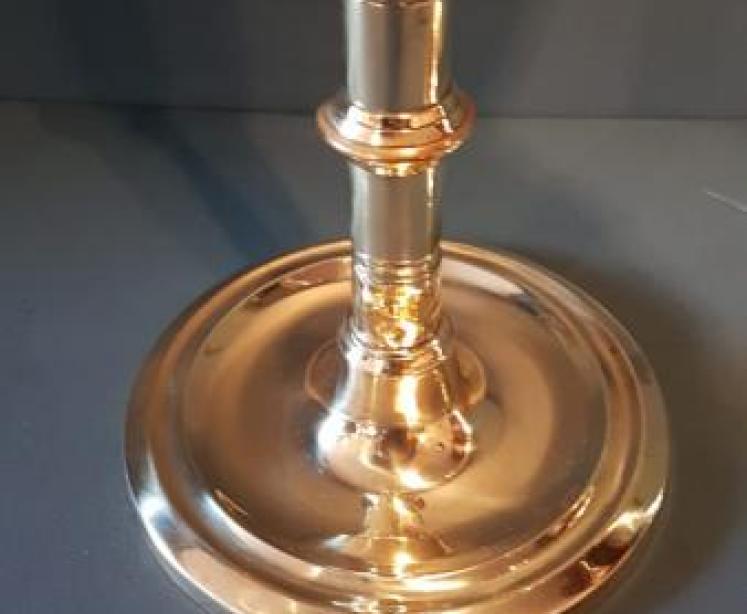 Pair of Tall George III Seamed Brass Candlesticks - Image 7