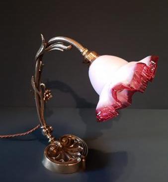 Superb Art Nouveau Cast Brass Table Lamp