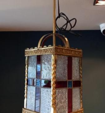 Stained Glass Panel Hall Lantern