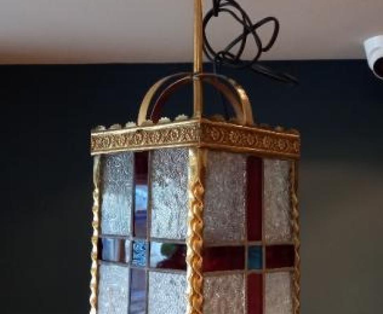 Stained Glass Panel Hall Lantern - Image 1