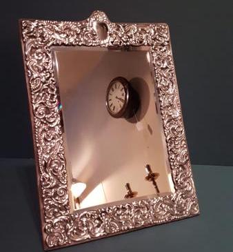 Edwardian Silver Easel Mirror