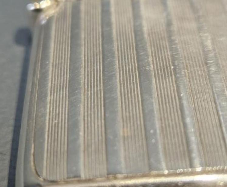 Curved Engine Turned Silver Card Case - Image 6