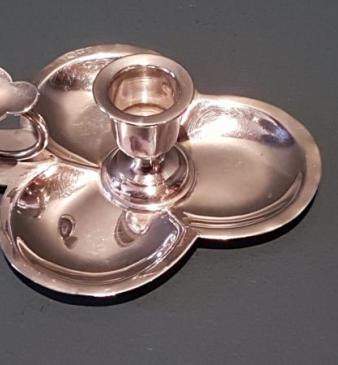 Small Victorian Chester Silver Chamber Stick