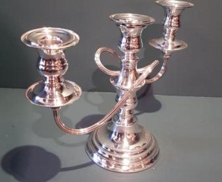 George VI Period Solid Silver Candelabra - Image 2